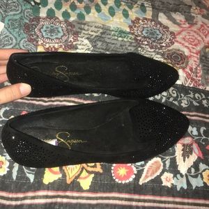 Black Jessica Simpson Sparkly Flats